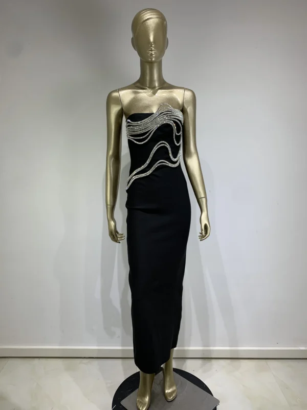 Modelo Neylen.-vestido lineas pedreria - Imagen 4