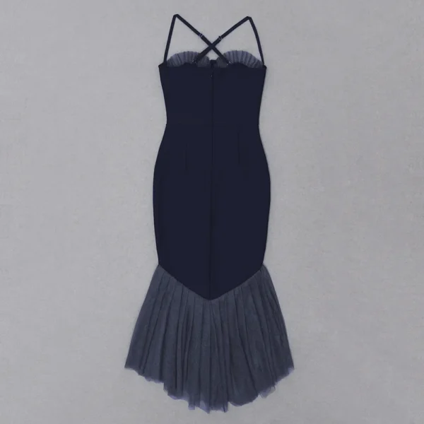 Modelo Unia.-Vestido largo con malla y pedrería - Imagen 6
