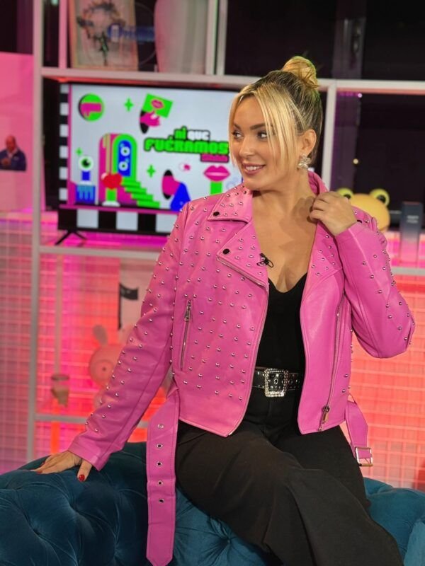 BIKER ROSA TACHUELAS LIQUIDACION TALLA M - Imagen 2